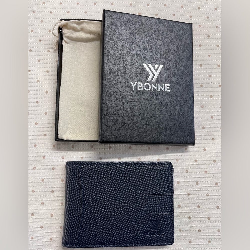 Yvonne Men's Navy Leather Wallet -RFID Blocking